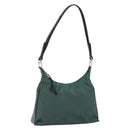 PRADA Shoulder Bag Nylon Khaki Silver Auth 166760-1