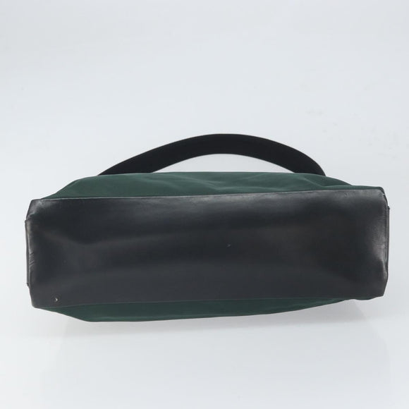 PRADA Shoulder Bag Nylon Khaki Silver Auth 166760
