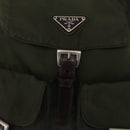 PRADA Backpack Nylon Khaki Silver Auth 166761-9