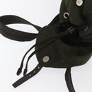 PRADA Backpack Nylon Khaki Silver Auth 166761-10