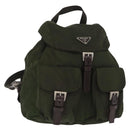 PRADA Backpack Nylon Khaki Silver Auth 166761-1