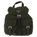 PRADA Backpack Nylon Khaki Silver Auth 166761-13