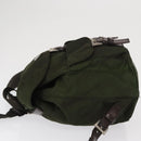 PRADA Backpack Nylon Khaki Silver Auth 166761-4