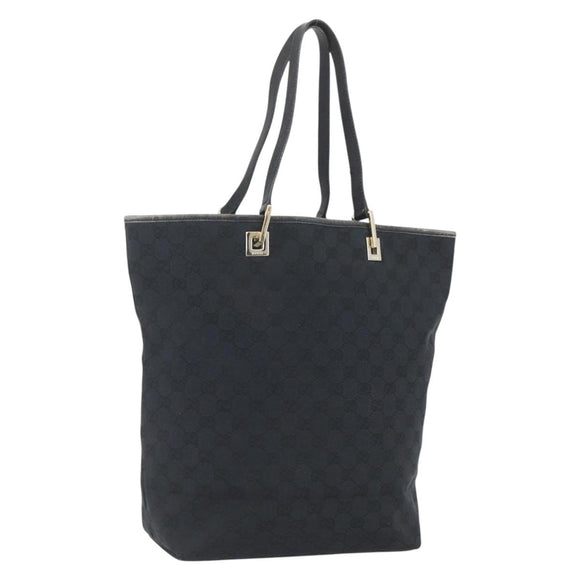 GUCCI GG Canvas Tote Bag Black Gold 002 1098 1705 Auth 166765