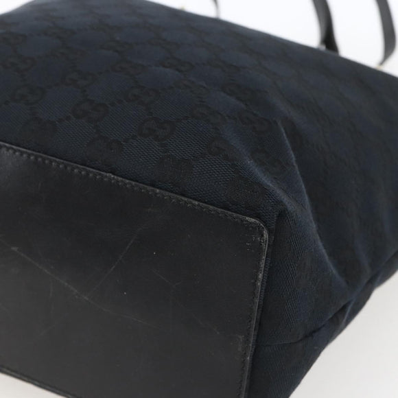 GUCCI GG Canvas Tote Bag Black Gold 002 1098 1705 Auth 166765