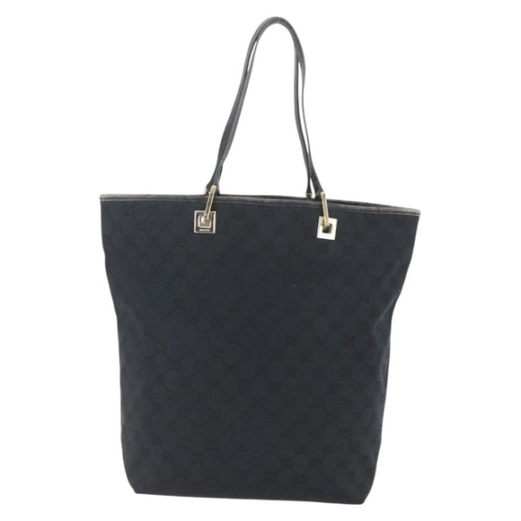 GUCCI GG Canvas Tote Bag Black Gold 002 1098 1705 Auth 166765
