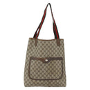 GUCCI GG Supreme Web Sherry Line Tote Bag PVC Beige Red 39 02 003 Auth 166766-2
