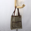 GUCCI GG Supreme Web Sherry Line Tote Bag PVC Beige Red 39 02 003 Auth 166766-21