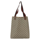 GUCCI GG Supreme Web Sherry Line Tote Bag PVC Beige Red 39 02 003 Auth 166766-3