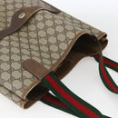 GUCCI GG Supreme Web Sherry Line Tote Bag PVC Beige Red 39 02 003 Auth 166766-6