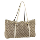 GUCCI GG Canvas Tote Bag Beige Gold 232957 Auth 166767-1
