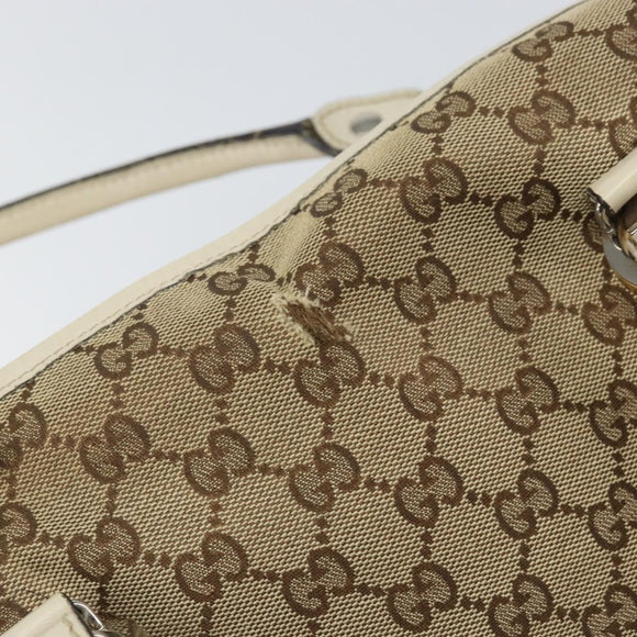 GUCCI GG Canvas Tote Bag Beige Gold 232957 Auth 166767