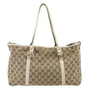 GUCCI GG Canvas Tote Bag Beige Gold 232957 Auth 166767-3