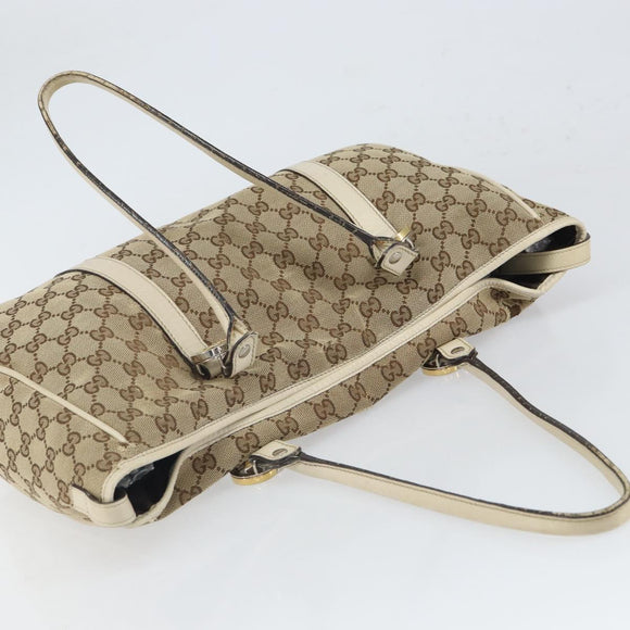 GUCCI GG Canvas Tote Bag Beige Gold 232957 Auth 166767