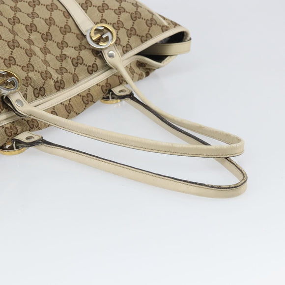 GUCCI GG Canvas Tote Bag Beige Gold 232957 Auth 166767