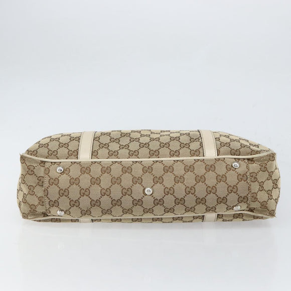 GUCCI GG Canvas Tote Bag Beige Gold 232957 Auth 166767