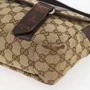 GUCCI GG Canvas Web Sherry Line Shoulder Bag Red Silver beige 145858 Auth 166768-9