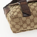 GUCCI GG Canvas Web Sherry Line Shoulder Bag Red Silver beige 145858 Auth 166768-14