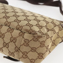 GUCCI GG Canvas Web Sherry Line Shoulder Bag Red Silver beige 145858 Auth 166768-15