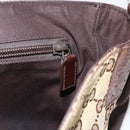 GUCCI GG Canvas Web Sherry Line Shoulder Bag Red Silver beige 145858 Auth 166768-18