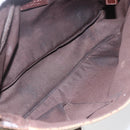 GUCCI GG Canvas Web Sherry Line Shoulder Bag Red Silver beige 145858 Auth 166768-17