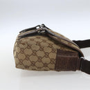GUCCI GG Canvas Web Sherry Line Shoulder Bag Red Silver beige 145858 Auth 166768-4