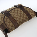 GUCCI GG Canvas Web Sherry Line Shoulder Bag Red Silver beige 145858 Auth 166768-6