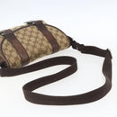 GUCCI GG Canvas Web Sherry Line Shoulder Bag Red Silver beige 145858 Auth 166768-7