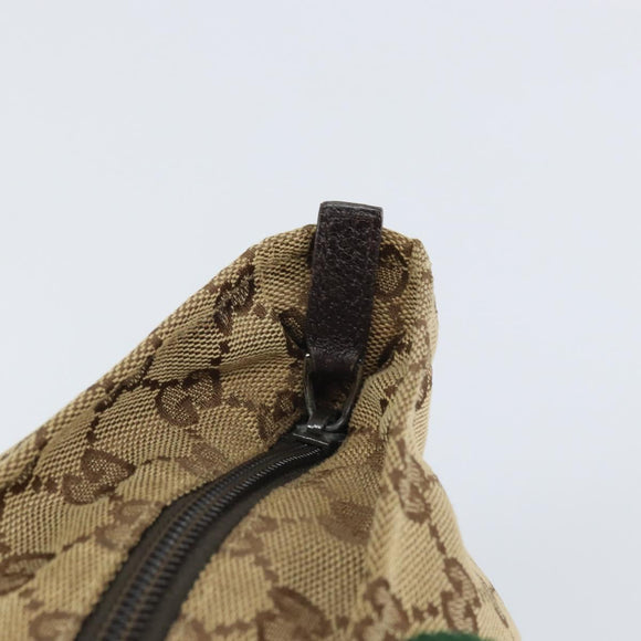 GUCCI GG Canvas Web Sherry Line Hand Bag Red Silver beige Auth 166769