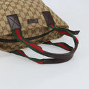 GUCCI GG Canvas Web Sherry Line Hand Bag Red Silver beige Auth 166769-7