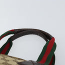GUCCI GG Canvas Web Sherry Line Hand Bag Red Silver beige Auth 166769-8