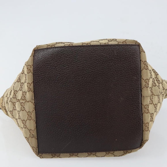 GUCCI GG Canvas Web Sherry Line Hand Bag Red Silver beige Auth 166769