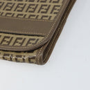 FENDI Zucchino Canvas Shoulder Bag Beige Auth 166774-9