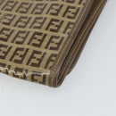 FENDI Zucchino Canvas Shoulder Bag Beige Auth 166774-15