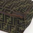 FENDI Zucca Canvas Tote Bag Black Brown Auth 166775-14