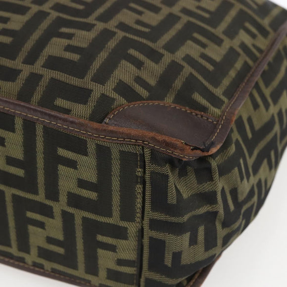 FENDI Zucca Canvas Tote Bag Black Brown Auth 166775