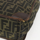 FENDI Zucca Canvas Tote Bag Black Brown Auth 166775-9
