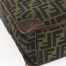 FENDI Zucca Canvas Tote Bag Black Brown Auth 166775-10