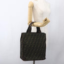 FENDI Zucca Canvas Tote Bag Black Brown Auth 166775-18