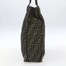 FENDI Zucca Canvas Tote Bag Black Brown Auth 166775-4