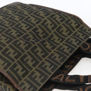 FENDI Zucca Canvas Tote Bag Black Brown Auth 166775-6