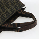 FENDI Zucca Canvas Tote Bag Black Brown Auth 166775-7
