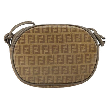 FENDI Zucchino Canvas Shoulder Bag Beige Auth 166776 - 0
