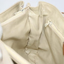 CELINE Hand Bag Leather White Gold Auth 166779-19