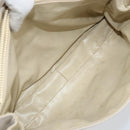 CELINE Hand Bag Leather White Gold Auth 166779-24