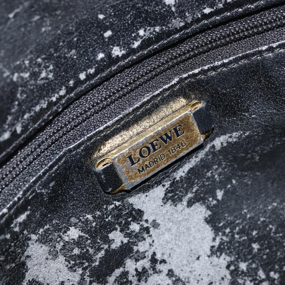 LOEWE Anagram Shoulder Bag Leather Brown Auth 166780