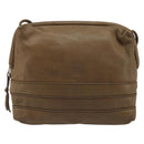LOEWE Anagram Shoulder Bag Leather Brown Auth 166780-13
