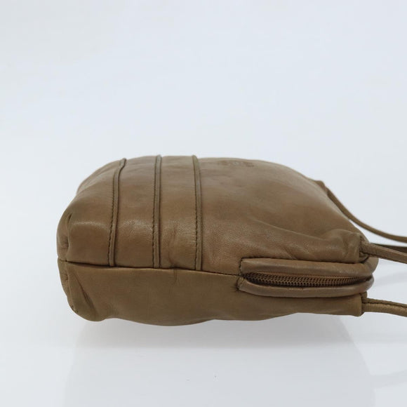 LOEWE Anagram Shoulder Bag Leather Brown Auth 166780