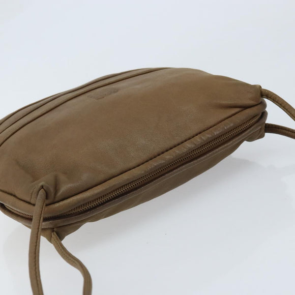 LOEWE Anagram Shoulder Bag Leather Brown Auth 166780