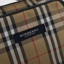 BURBERRY Nova Check Hand Bag Nylon Silver Beige Auth 166781-17